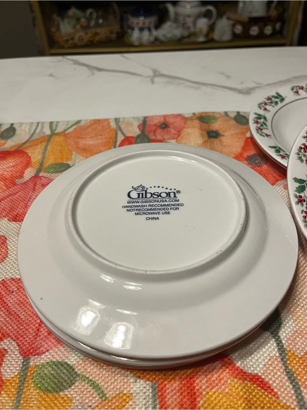 Vintage Gibson Holiday Harmony Dessert Plates